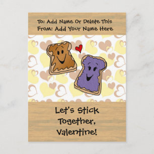 Cartes Pour Fêtes Annuelles Beurre d'arachide et gelée de Saint-Valentin