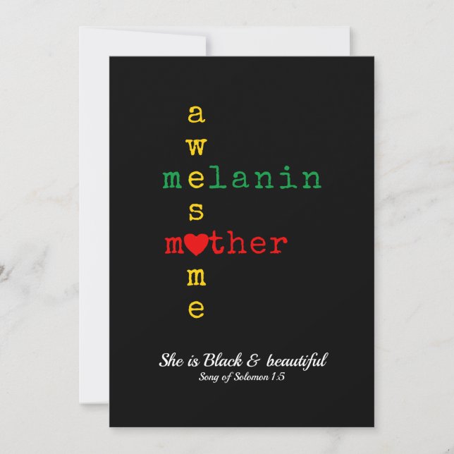 Cartes Pour Fêtes Annuelles BHM MELANIN MÈRE Proverbes Mois de l'histoire des  (Devant)