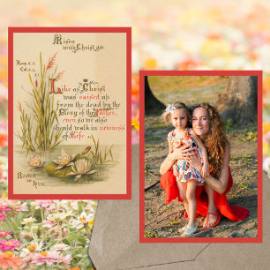 Cartes Pour Fêtes Annuelles Bible chrétienne Verse Christ ressuscité Photo Pâq