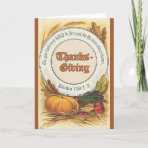 Cartes Pour Fêtes Annuelles Bible chrétienne Verse Thanksgiving