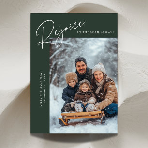 Cartes Pour Fêtes Annuelles Bible Rejoice Religieux Noël Photo Green