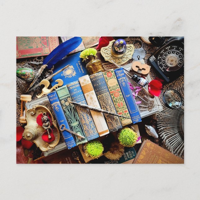 Cartes Pour Fêtes Annuelles Bibliophile Maximaliste (Devant)