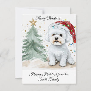 Cartes Pour Fêtes Annuelles Bichon Adorable Personnalisé Noël   