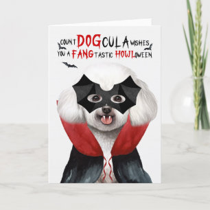 Cartes Pour Fêtes Annuelles Bichon Frise Chien drôle Nombre de DOGcula Hallowe