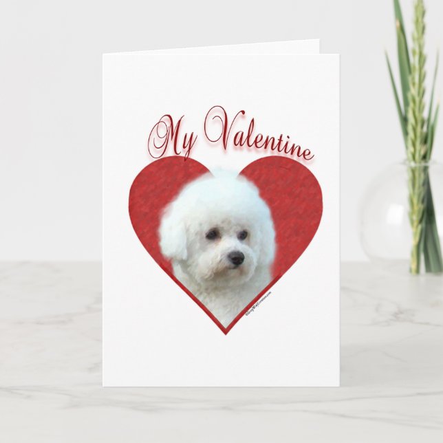 Cartes Pour Fêtes Annuelles Bichon Frise mon Valentine (Devant)