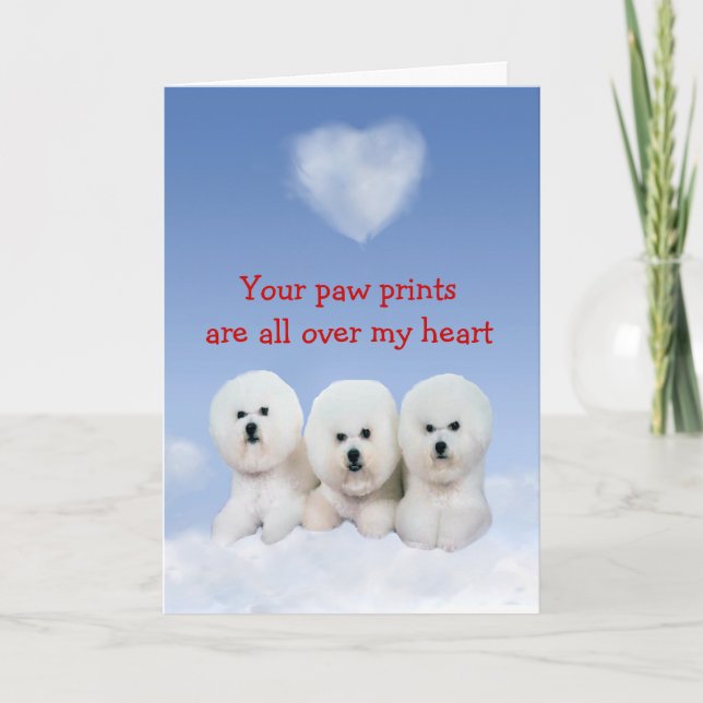 Cartes Pour Fêtes Annuelles Bichon Frise Puppy Love Card (Devant)