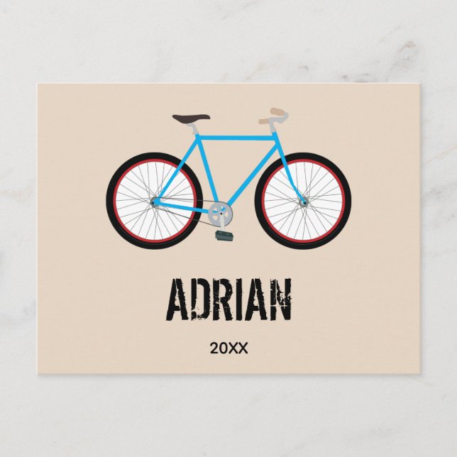 Cartes Pour Fêtes Annuelles Bicycle Bike Design Custom Year (Devant)