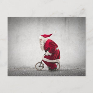 Cartes Pour Fêtes Annuelles Bicycle de Santa Claus