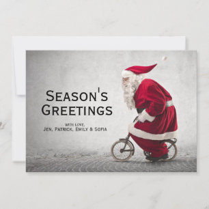 Cartes Pour Fêtes Annuelles Bicycle de Santa Claus