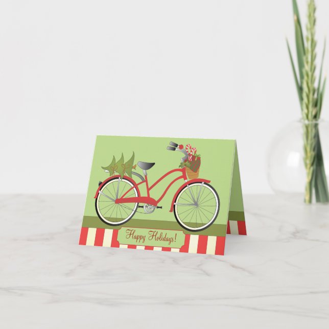 Cartes Pour Fêtes Annuelles Bicyclette de vacances (Devant)