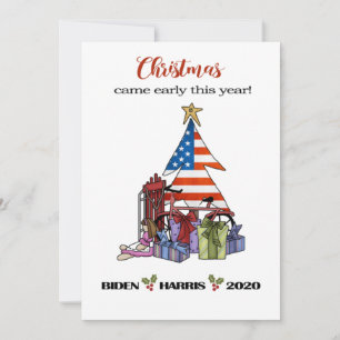 Cartes Pour Fêtes Annuelles Biden/Harris 2020 Sapin de Noël/Présents de Noël a