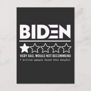 Cartes Pour Fêtes Annuelles Biden Très Mauvais Ne Recommanderait Pas T-Shirt