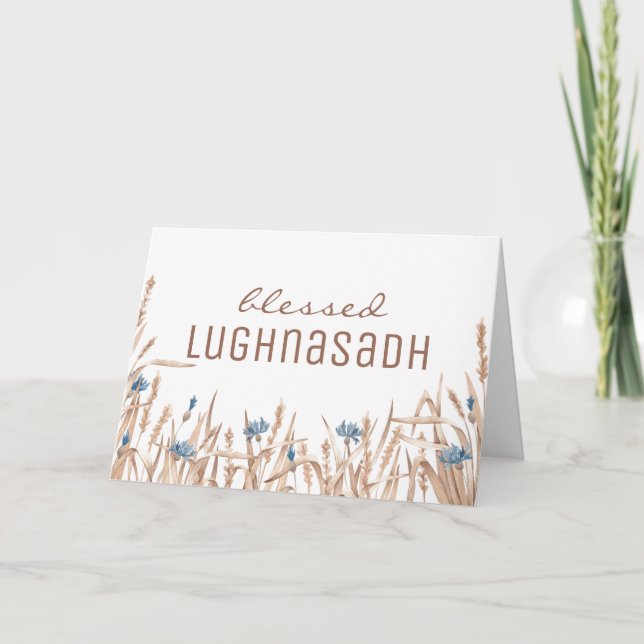 Cartes Pour Fêtes Annuelles Bienheureux Lughnasadh Fleur séchée Champ Wiccan (Devant)