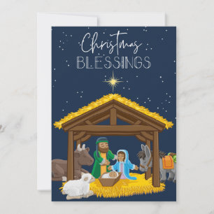 Cartes Pour Fêtes Annuelles Bienheureux Noël Nativité Bébé Jésus chrétien