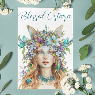 Cartes Pour Fêtes Annuelles Bienheureux Ostara Eostre Printemps Equinox Turquo
