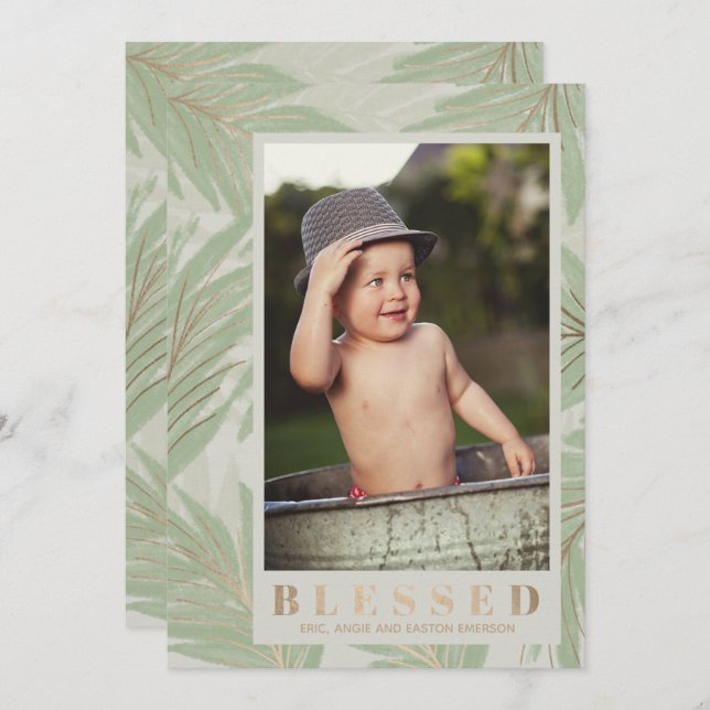 Cartes Pour Fêtes Annuelles Bienheureux Photo de Noël Tropical (Devant / Derrière)