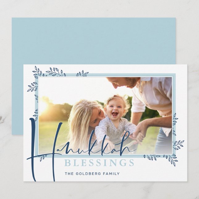 Cartes Pour Fêtes Annuelles BIENS BOTANIQUES MODERNES encadrent les fougères b (Devant / Derrière)