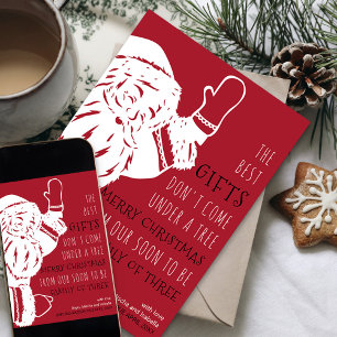 Cartes Pour Fêtes Annuelles Bientôt la famille de trois Père Noël Grossesse