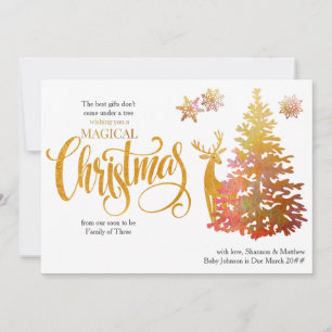 Cartes Pour Fêtes Annuelles Bientôt une famille de 3 Arbre de Noël Grossesse