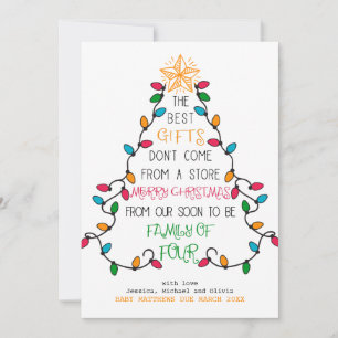 Cartes Pour Fêtes Annuelles Bientôt une famille de quatre Noël Grossesse
