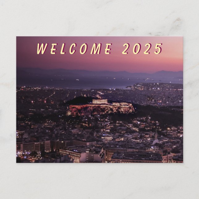 CARTES POUR FÊTES ANNUELLES BIENVENUE 2025 (Devant)