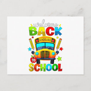 Cartes Pour Fêtes Annuelles Bienvenue à bord du bus scolaire 1er jour d'école