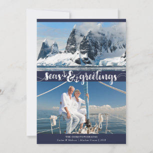 Cartes Pour Fêtes Annuelles Bienvenue à bord pour les Fêtes   Ancres   Bleu ma