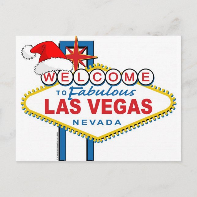 Cartes Pour Fêtes Annuelles Bienvenue à Fabulous Las Vegas Noël (Devant)