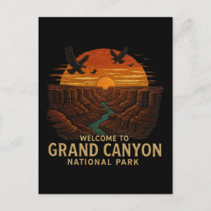 Cartes Pour Fêtes Annuelles Bienvenue à la broderie Grand Canyon National USA