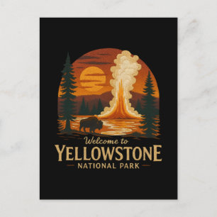 Cartes Pour Fêtes Annuelles Bienvenue à la Broderie Yellowstone National USA