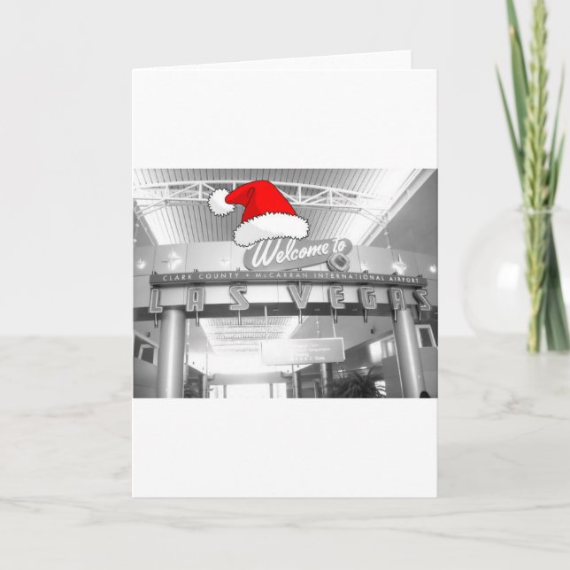 Cartes Pour Fêtes Annuelles Bienvenue à Las Vegas Noël (Devant)