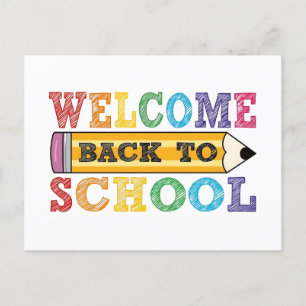 Cartes Pour Fêtes Annuelles Bienvenue à l'école – Illustration de crayon