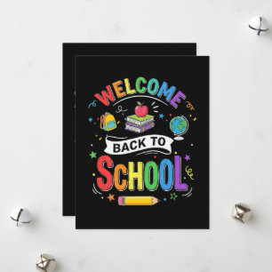 Cartes Pour Fêtes Annuelles Bienvenue à l'école les enfants Enseignant Premier