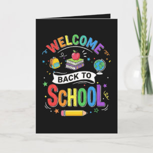 Cartes Pour Fêtes Annuelles Bienvenue à l'école les enfants Enseignant Premier