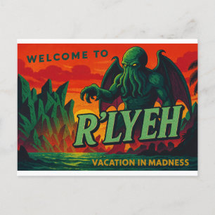Cartes Pour Fêtes Annuelles Bienvenue à R’lyeh - Vacances dans la folie