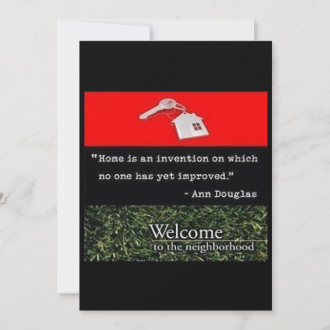 Cartes Pour Fêtes Annuelles Bienvenue Dans Votre Nouvelle Maison. Agents immob (Devant)