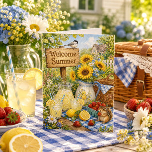 Cartes Pour Fêtes Annuelles Bienvenue Été Pensées pour Vous