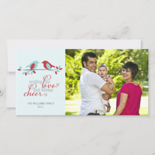 Cartes Pour Fêtes Annuelles Bienvenue photo Lovebirds Noël