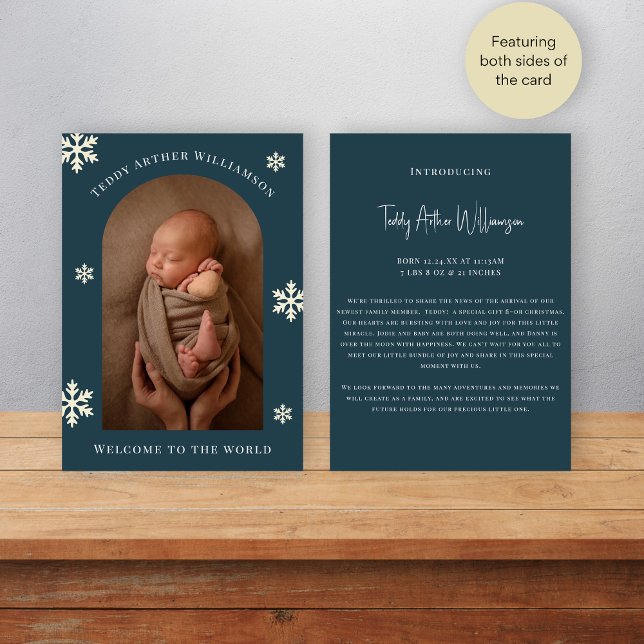 Cartes Pour Fêtes Annuelles bienvenue photo noël annonce de naissance (Créateur téléchargé)