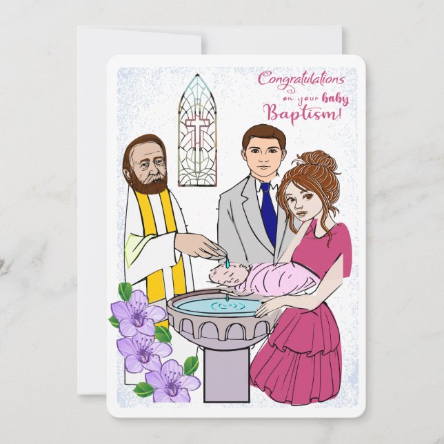 Cartes Pour Fêtes Annuelles Bienvenue pour le baptême de bébé (Devant)