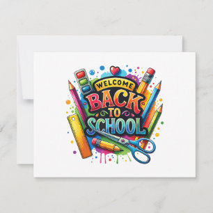 Cartes Pour Fêtes Annuelles Bienvenue Retour à l'école Premier jour enseignant