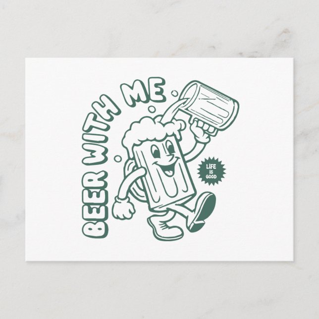 Cartes Pour Fêtes Annuelles Bière avec moi (Devant)