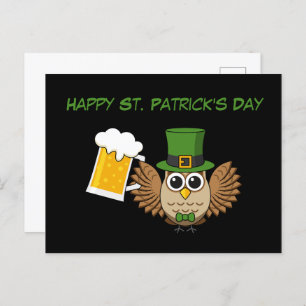 Cartes Pour Fêtes Annuelles Bière Boire Chouette Saint Patrick's Day   Personn