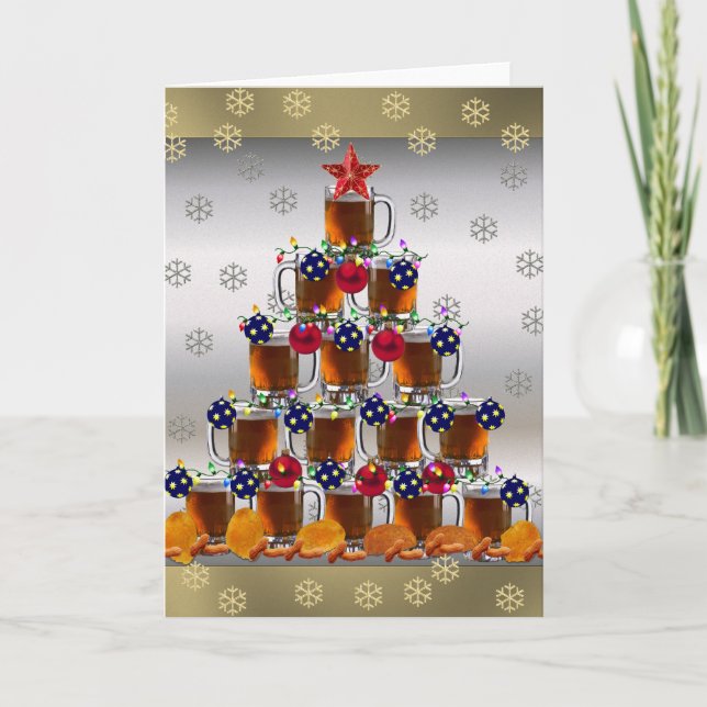 Cartes Pour Fêtes Annuelles Bière et chips (Devant)