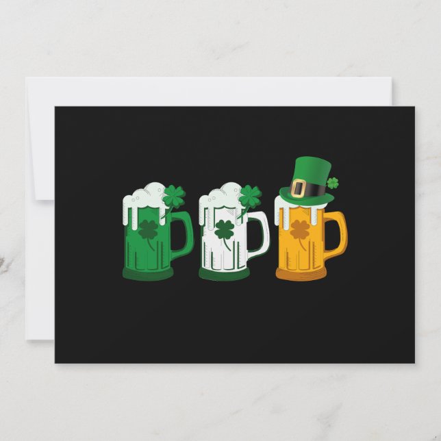 Cartes Pour Fêtes Annuelles Bière irlandaise Drapeau de l'Irlande St Patricks  (Devant)