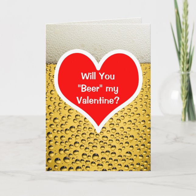 Cartes Pour Fêtes Annuelles "Bière" My Valentine Beer Glass (Devant)