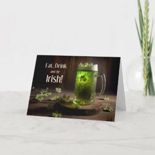 Cartes Pour Fêtes Annuelles Bière verte et trèfles de la Saint-Patrick