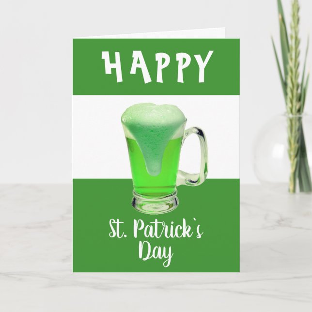 Cartes Pour Fêtes Annuelles Bière verte Joyeuse St. Patrick`s day (Devant)