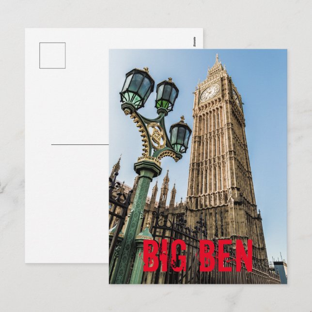 Cartes Pour Fêtes Annuelles Big Ben à Westminster Londres cadeau (Devant / Derrière)