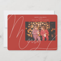 Big Bold Fun Red Orange Script Joyeux vacances